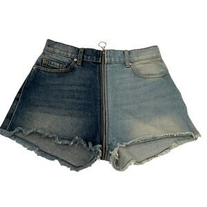 Revice Yin Yang Two Tone Full Zip Around Jean Shorts - Size 27